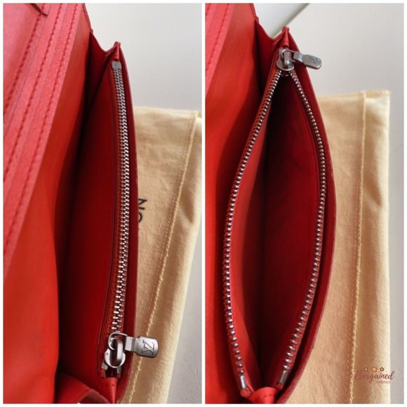 Authentic Louis Vuitton Red Damier Infini Leather Brazza Bifold Wallet - Picture 8 of 12